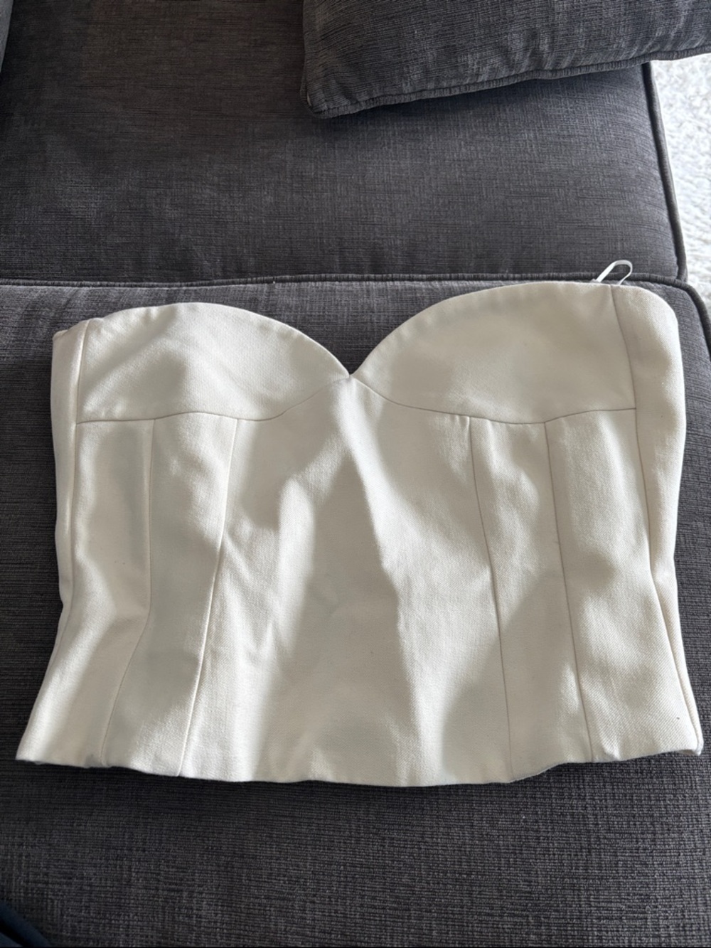 Zara Ivory Strapless Bustier Top